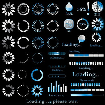 Loading wait for the progress page useful elements disc vector eps