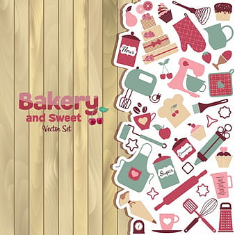Bakery and sweet background eps vector