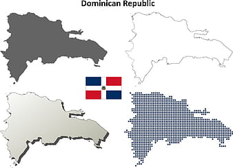 Dominican Republic outline map set vector eps ai