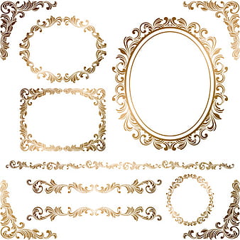 Vector de borde de decoración de oro eps