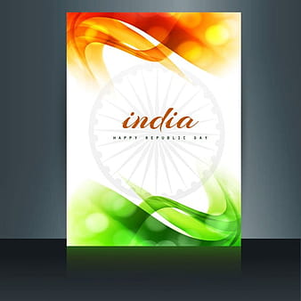 Folleto de bandera india tricolor eps ai