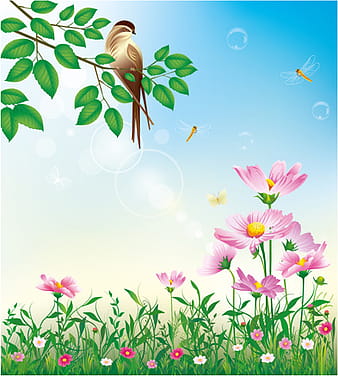 Shiny summer flowers vector ai eps