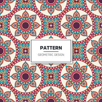 Ethnic floral seamless pattern with mandalas eps vector