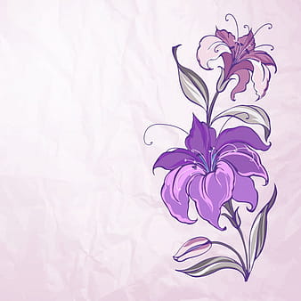 Abstract background with blooming lilies eps vector