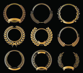 Laurel wreath golden vector illustration  ai