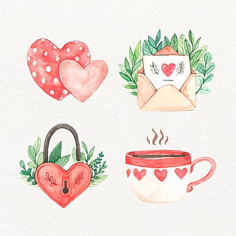 Send each other gifts to express love watercolor illustration vector eps