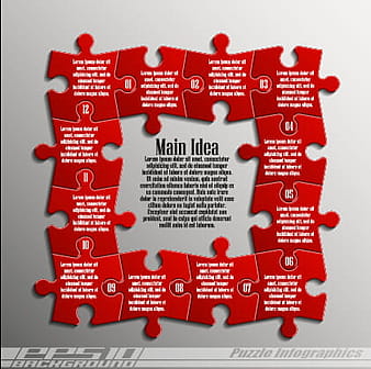 Creative puzzle infographic template vector  eps
