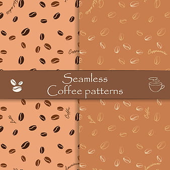 2 creative coffee beans seamless background vector eps