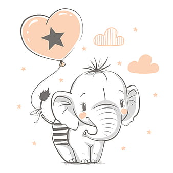 Cute elephant baby cartoon vector  eps