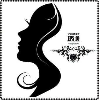 Silhouette female face background ai eps vector