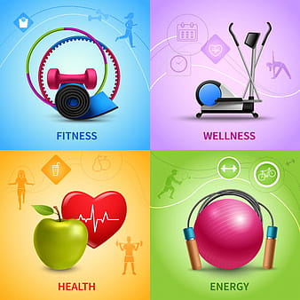 Fitness Icons Set eps vector
