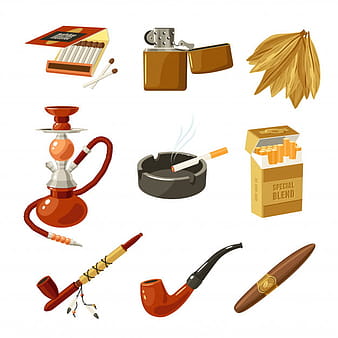Tobacco Icons Set eps vector