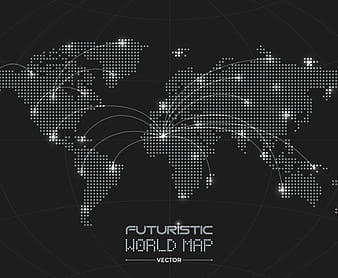Futuristic World Map eps vector