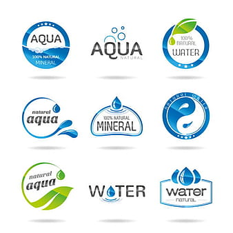 Creative water logos design material  eps vector
