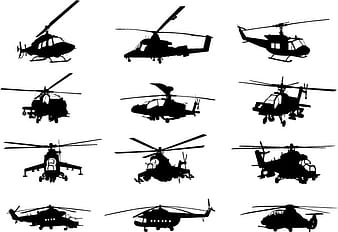 Creative military helicopter silhouette vector ai eps