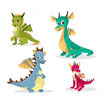 Cartoon dragons for kid or children eps vector