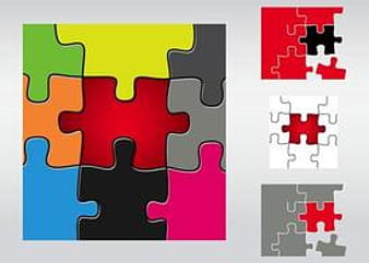 Puzzle Pieces ai vector