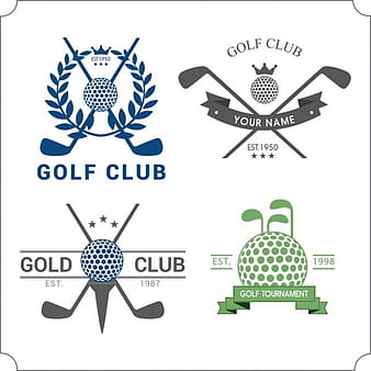Logotipos del club de golf decoración de los iconos de palos de bolas de aislamiento ai eps