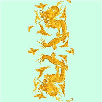 Klassisches chinesisches Drachen- und Wolkenmuster ai
