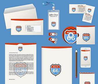 route 66 stationery template ai eps vector