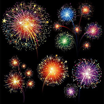 Vector 7 Brilliant Fireworks Fireworks ai