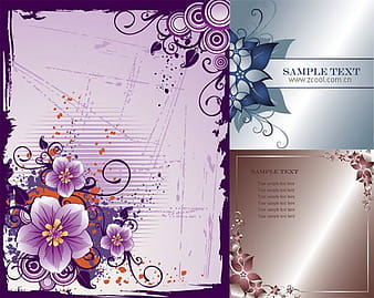 3 flower border eps vector