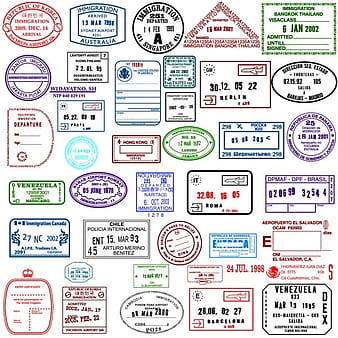 Countries in the visa stamp vector eps