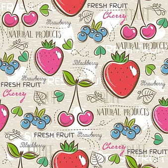 Fruits hand drawn vector seamless pattern 13 eps