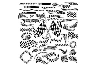 50 Creative Style Racing Flags for Logo Design ai vector