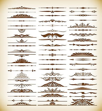 Elementos de diseño floral caligráfico y conjunto de vectores de decoración de página eps