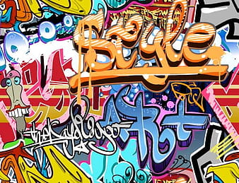 Graffiti wall design vector material  eps
