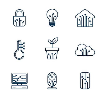 smart home icons ai eps vector