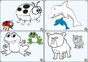 Coloring Page Animal Vectors ai