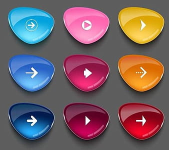 3D glass buttons vector set  eps