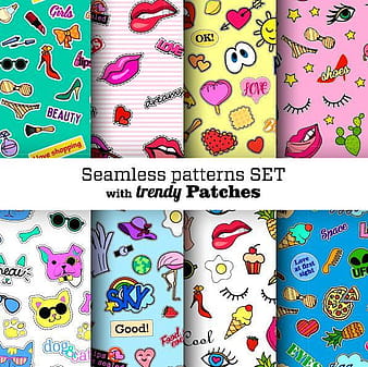 Funny seamless pattern vector material  eps