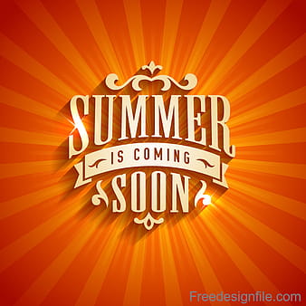 Verano pronto en el vector de diseño de logotipo que viene eps