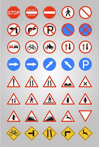 Road signs icon collection eps vector