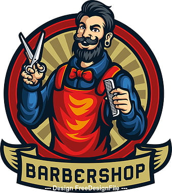 Barbershop vintage logo template vector ai