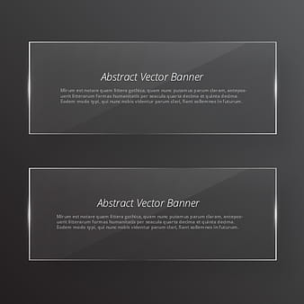 Transparent glass abstract banners ai eps vector