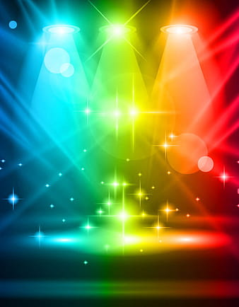 Rainbow stage spotlights vector background eps