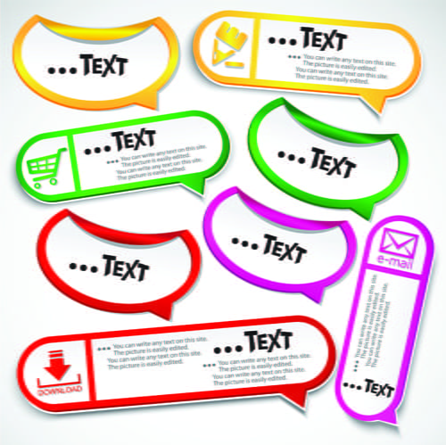 Vector creative speech bubbles elements set eps
