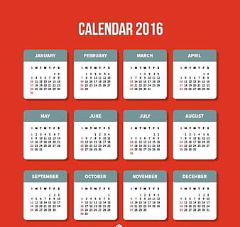 calendar for 2016 ai eps vector