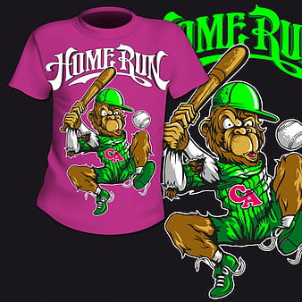 Vector de diseño de patrón de impresión de camiseta de home run eps