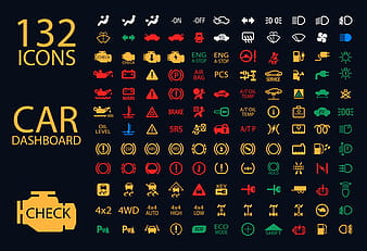 Vector de conjunto de iconos de tablero de coche eps