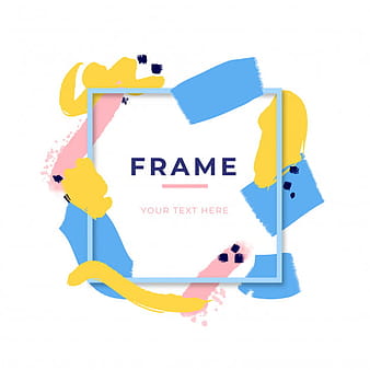 Abstract frame with colour brush strokes eps vector