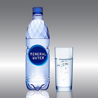 Mineral water bottle and glass eps ai vector