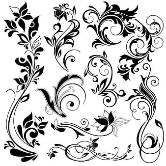 Elementos decorativos florales eps