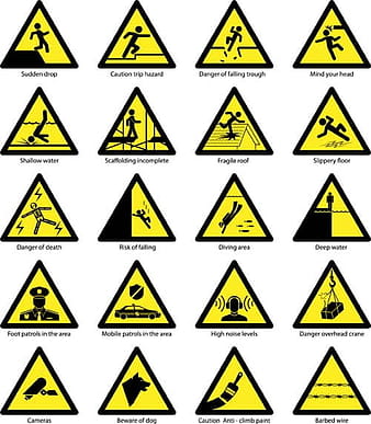 Señales de advertencia de seguridad triangulares  ai