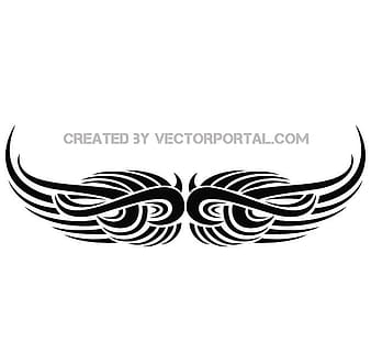 alas tatuaje tribal vector libre eps