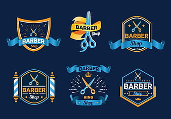Scissors label barber shop logo vector svg ai